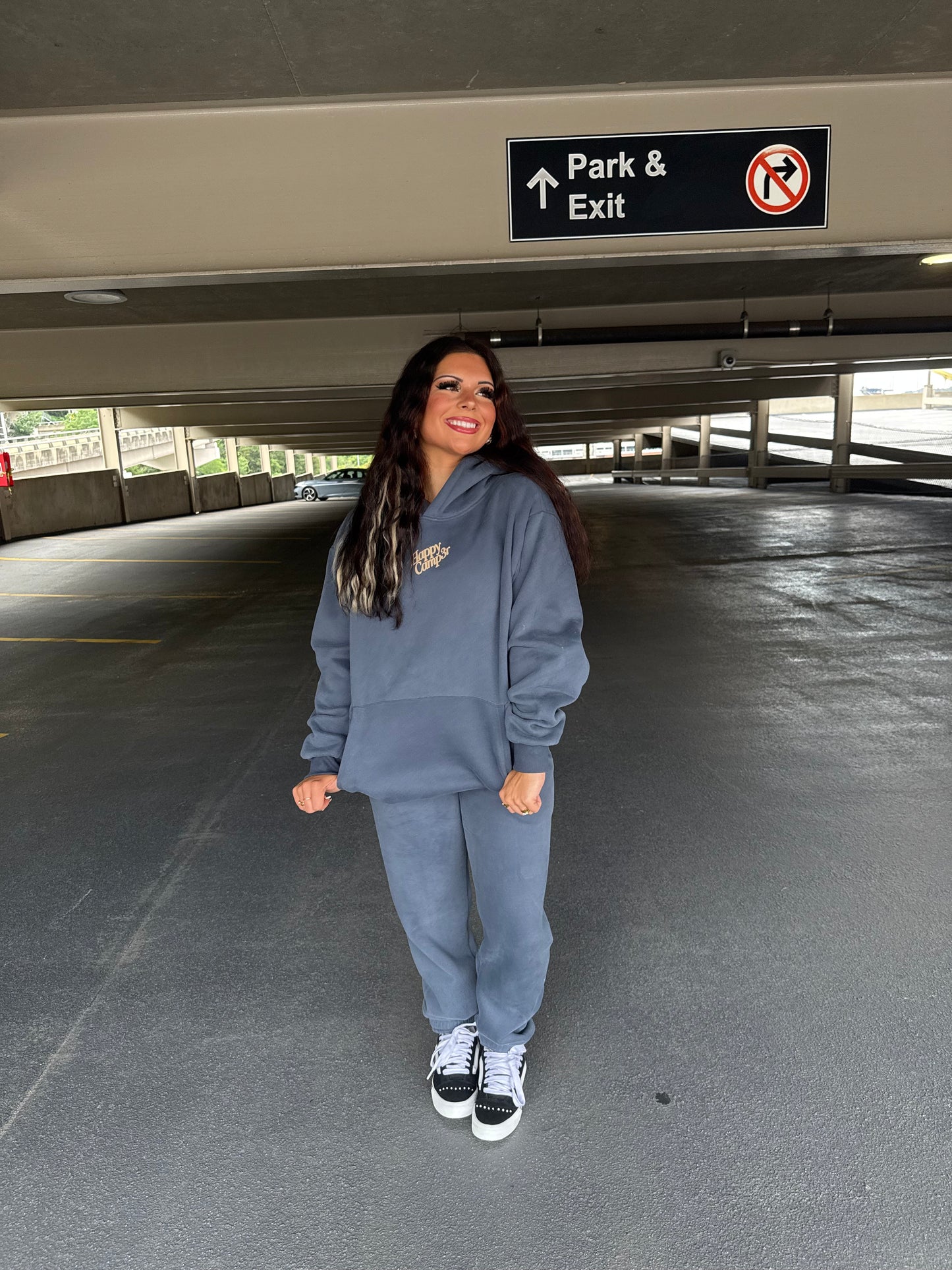 Happy Camp3r Puff Series Hoodie in Midnight Blue