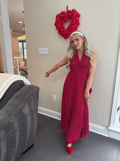 Cherry Liquor Maxi Dress
