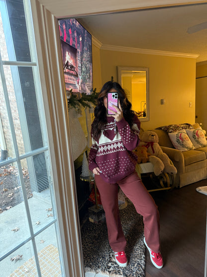 Keep it Cozy Burgundy Sweater