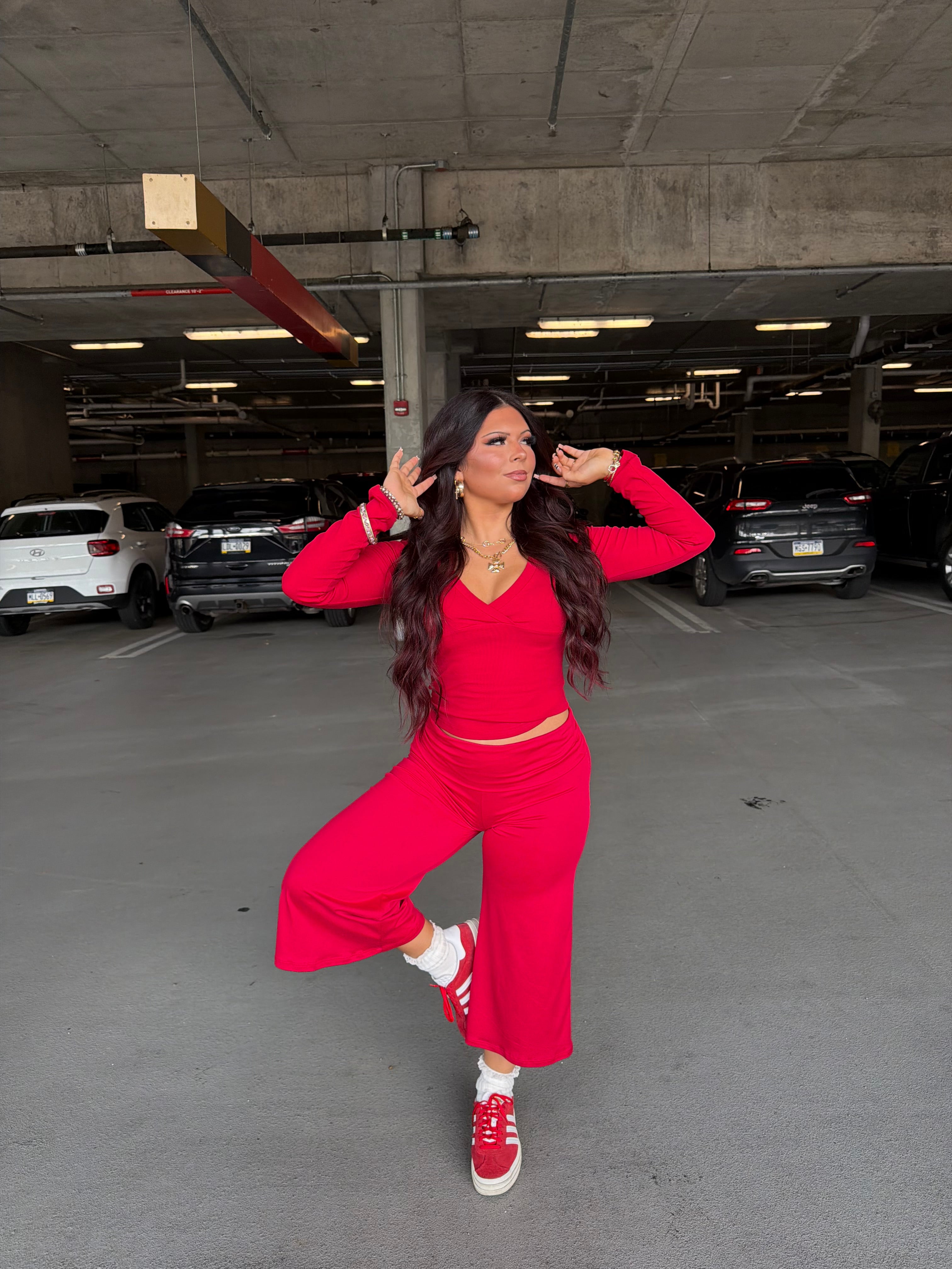 Grab A Gaucho Pant in Red