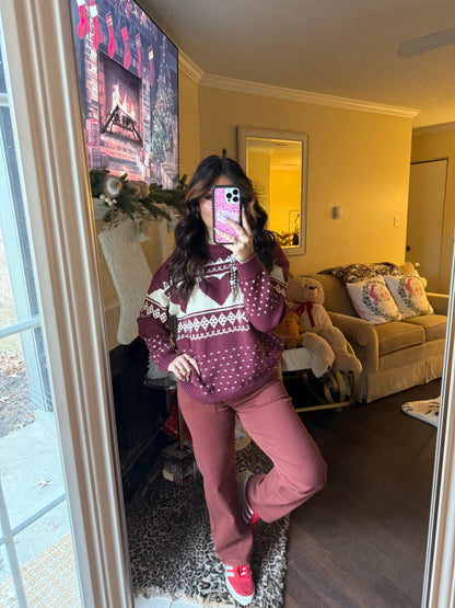 Keep it Cozy Burgundy Sweater