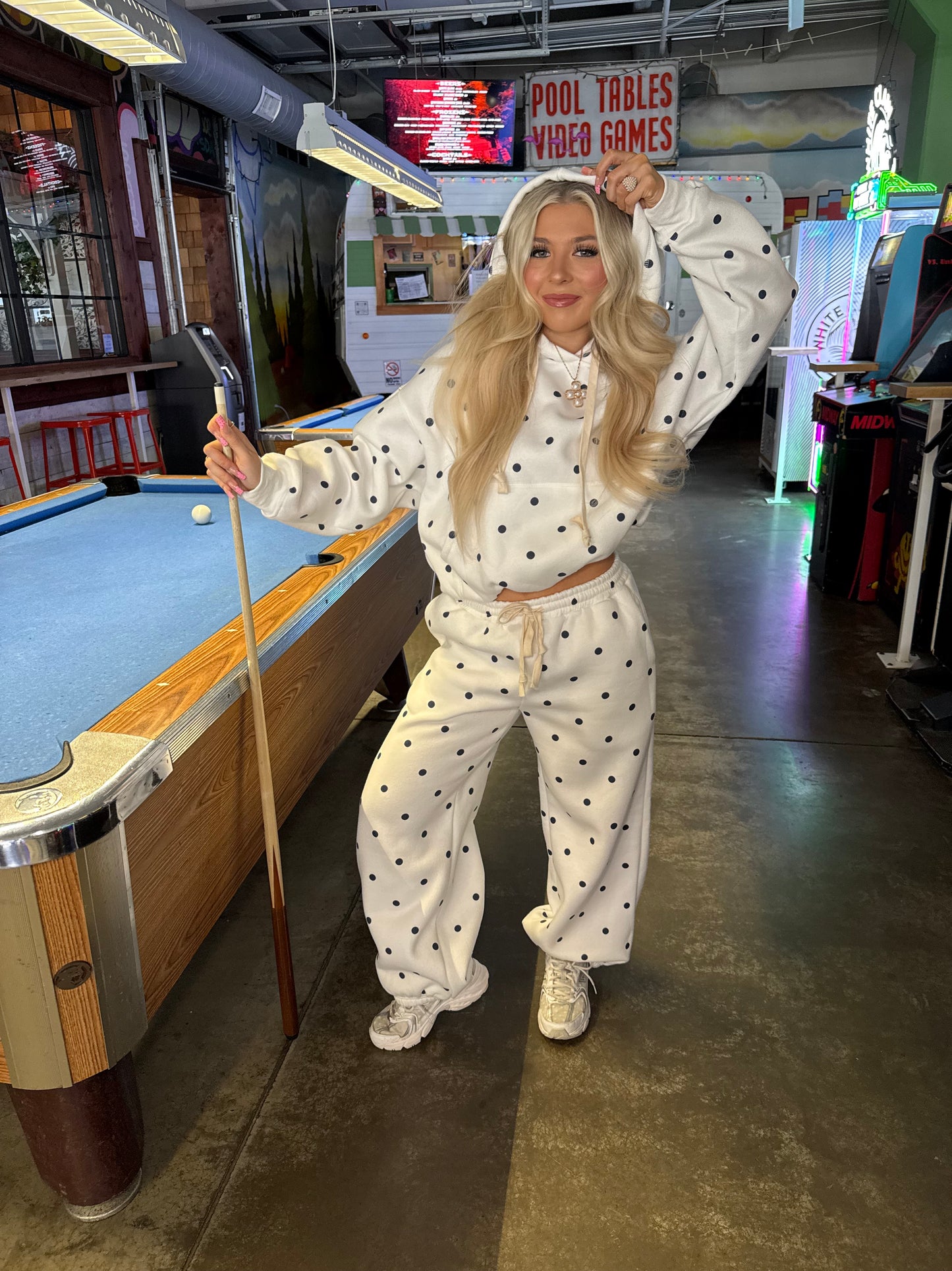 Perfect Polka Dot Hoodie in White