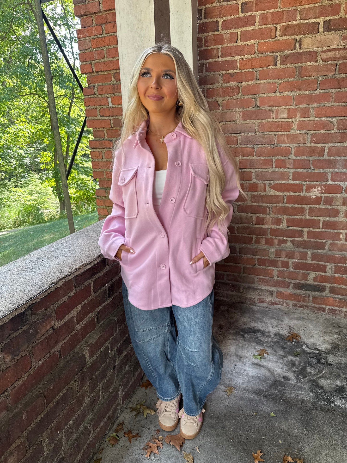 Shopping Addict Shacket in Blush