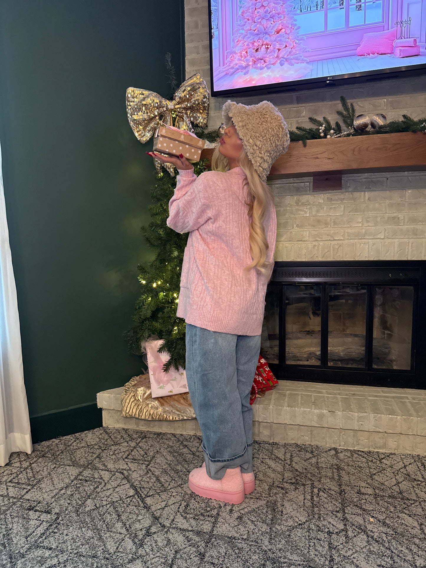 Sugar Girl Sweater Zip in PINK