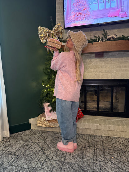 Sugar Girl Sweater Zip in PINK