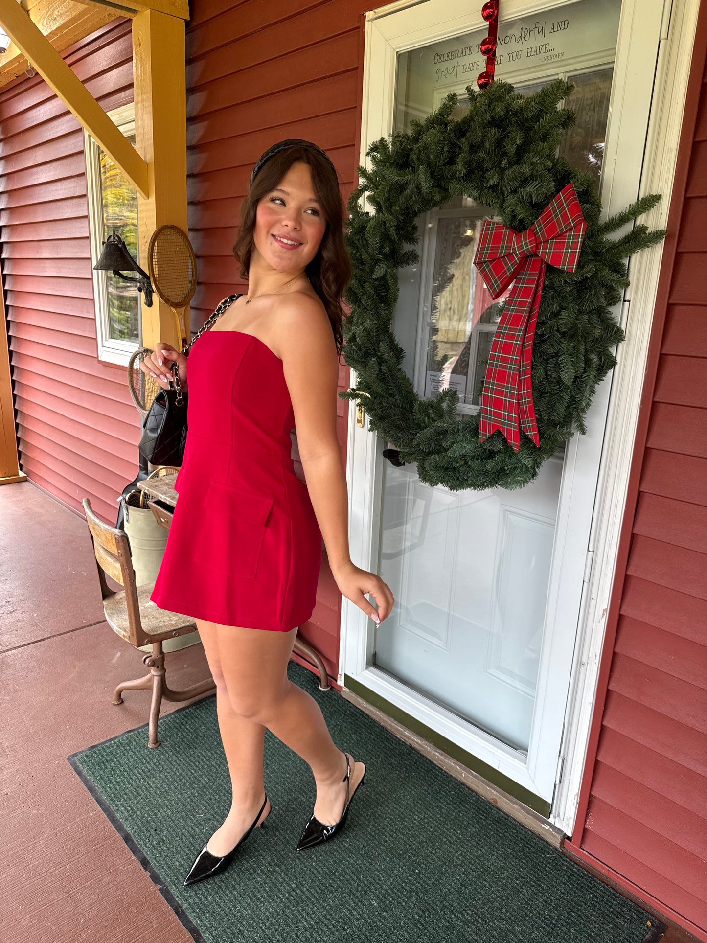 Cherry Girl Strapless Dress