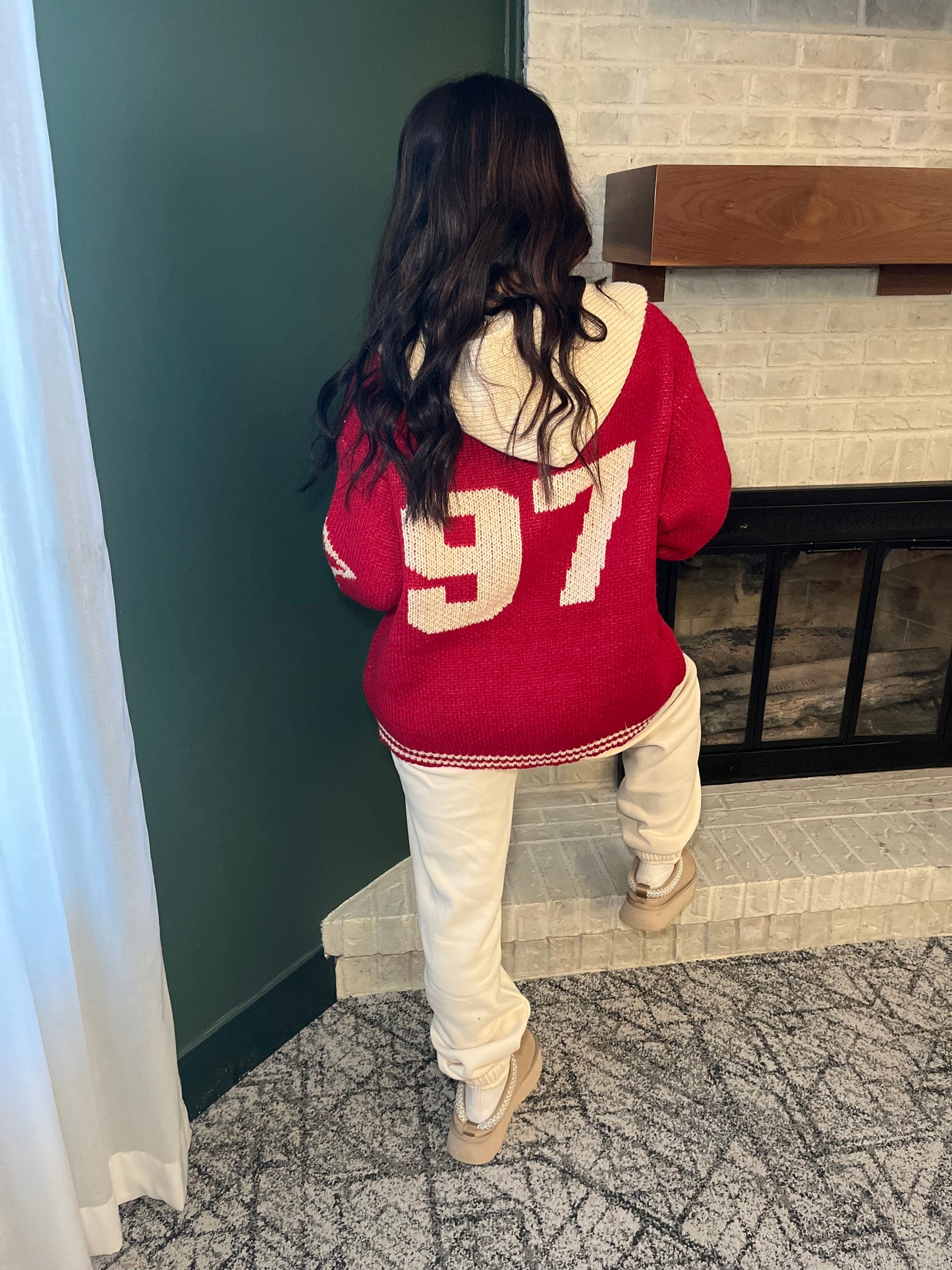 97 Sweater Cherry Full Zip