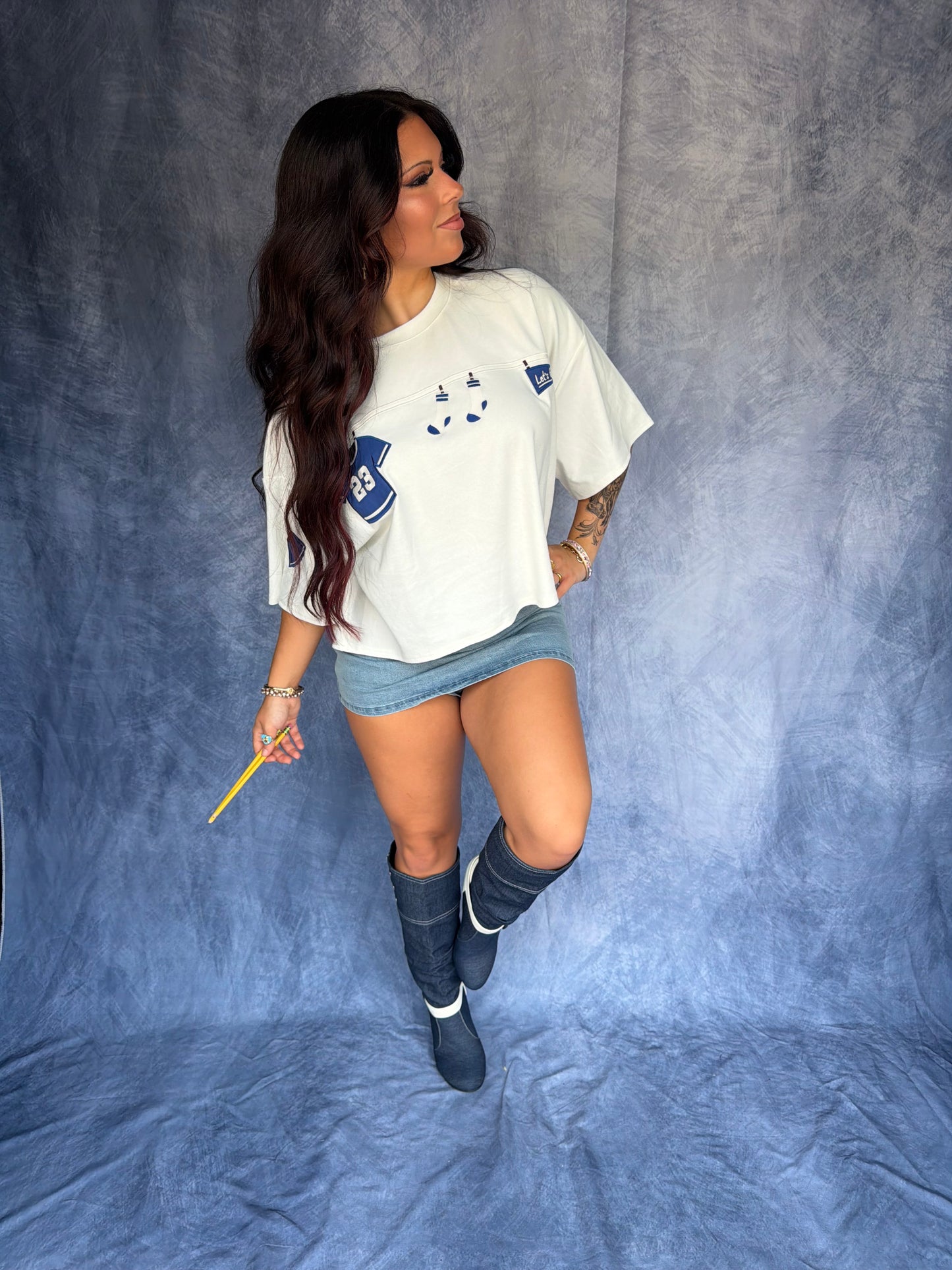Game Day Graphic Tee in Blue