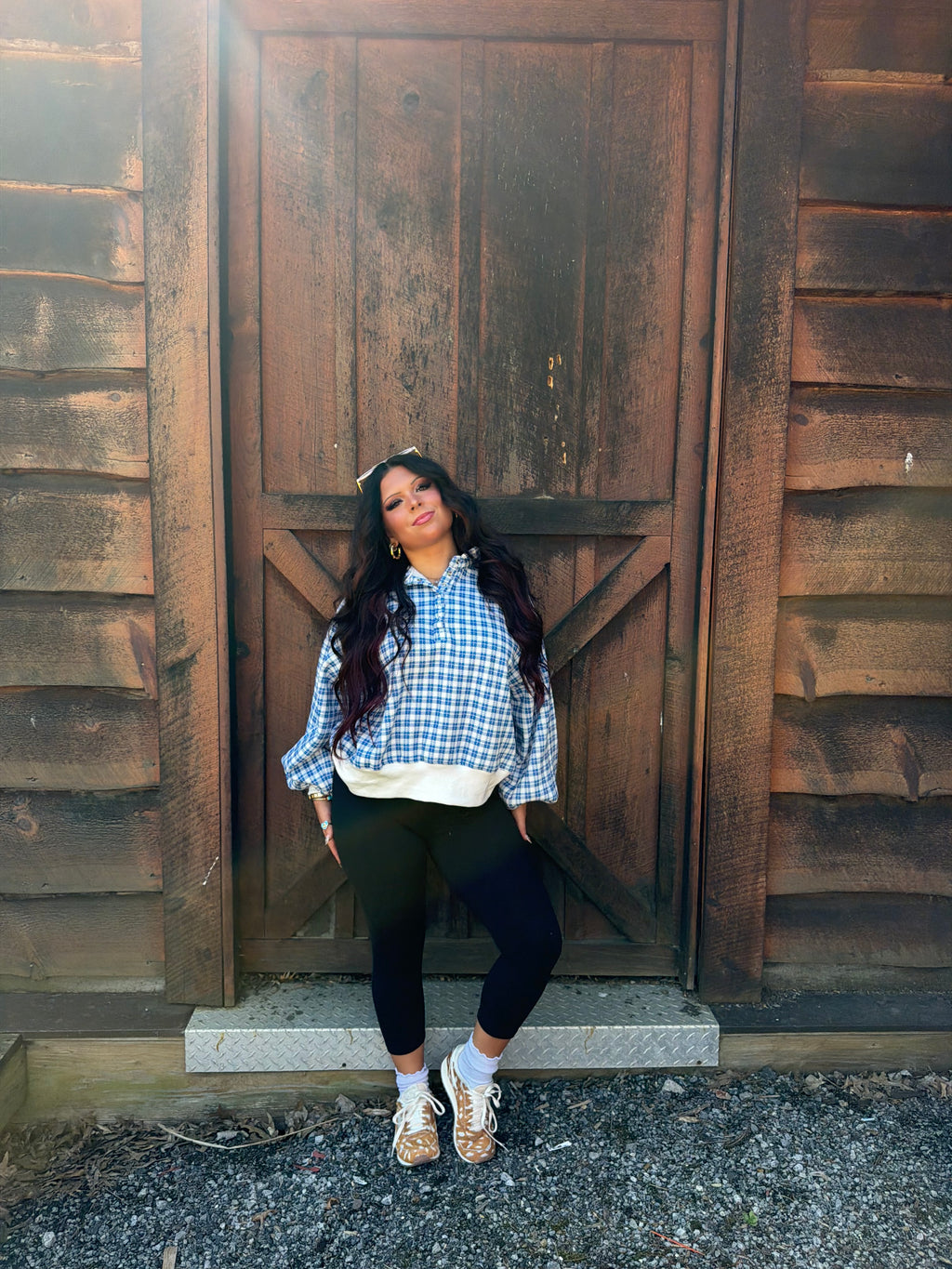 Dairy Plaid Navy Pullover