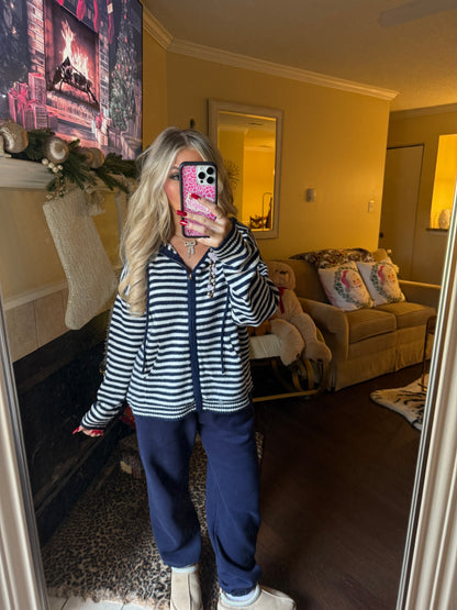 Casual Corner Navy Zip Up