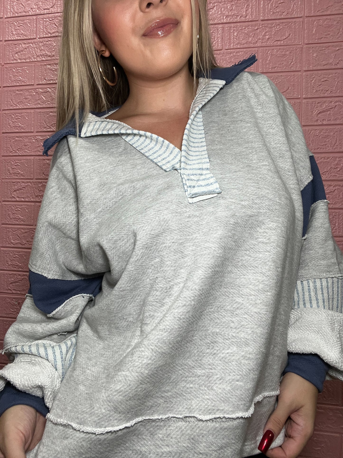 Cutest Combo Pullover in Navy