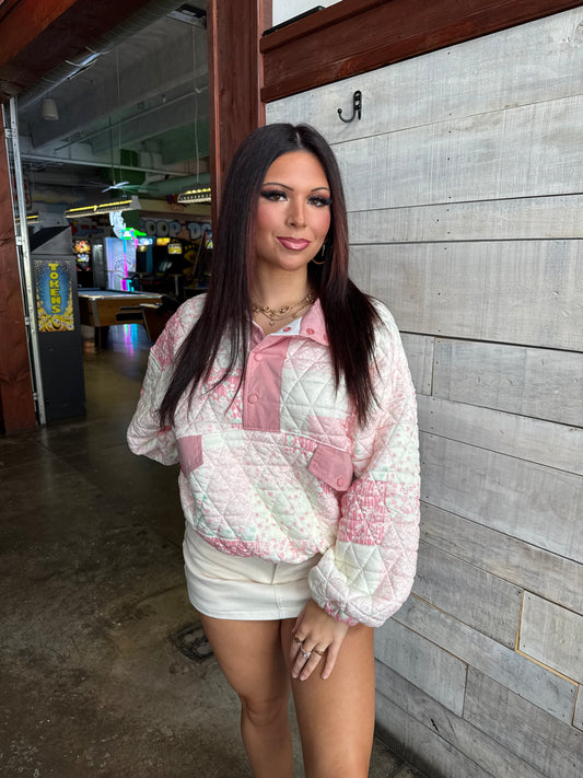 Patchwork Polly Halfway Pullover