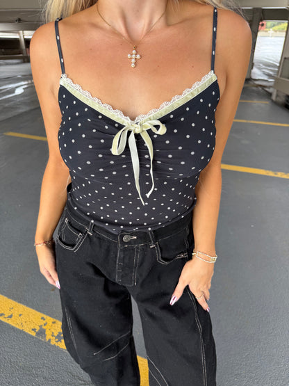 Celene Polka Tank in Black