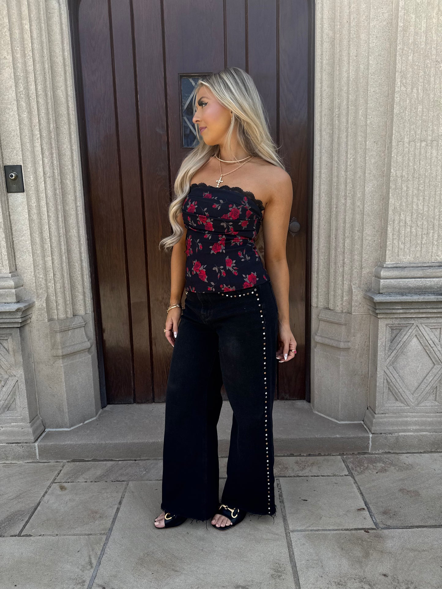 Wine & Roses Tube Top