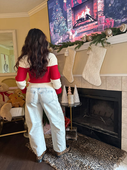 Holiday Striped Polo Knit