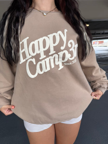 Happy Camp3r Oatmeal Crewneck