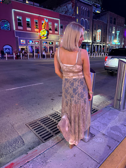 Long Lost Rodeo Lace Maxi in Taupe
