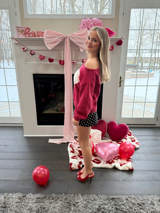 Huge Heart One Shoulder Sweater