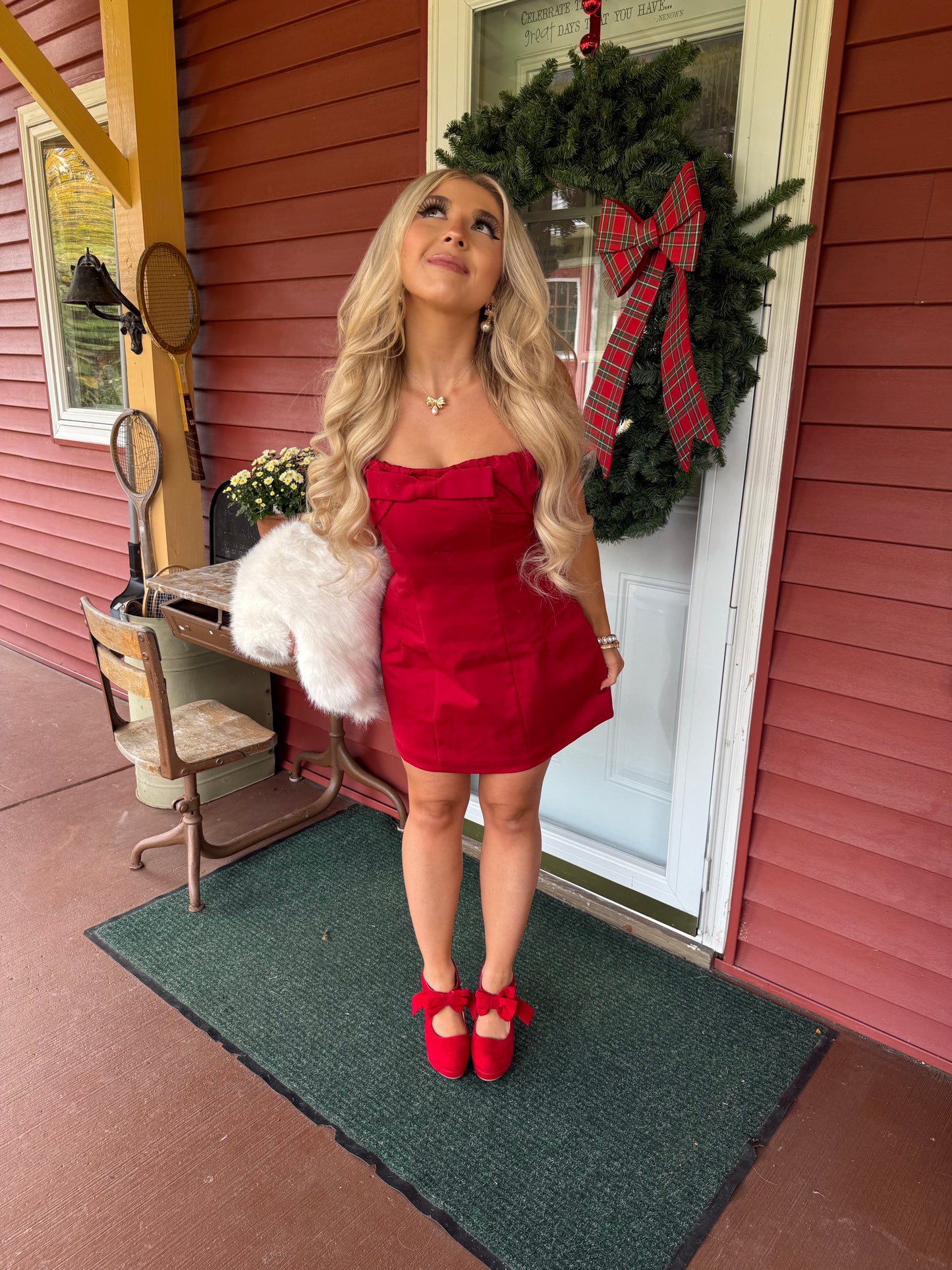 Put A Bow On It Strapless Dress