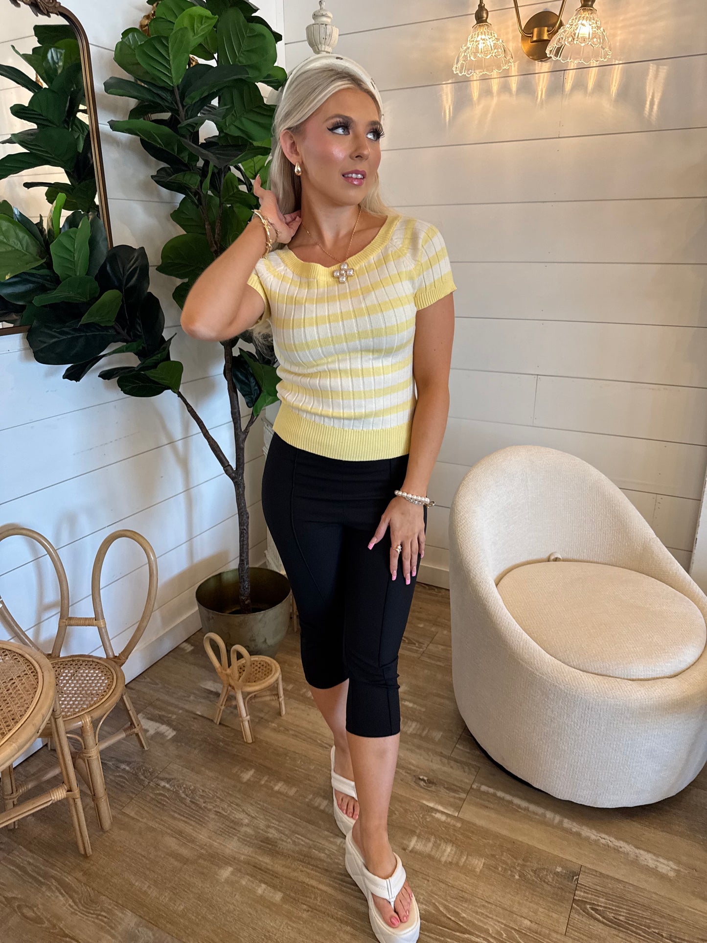 Buttermilk Striped S/S