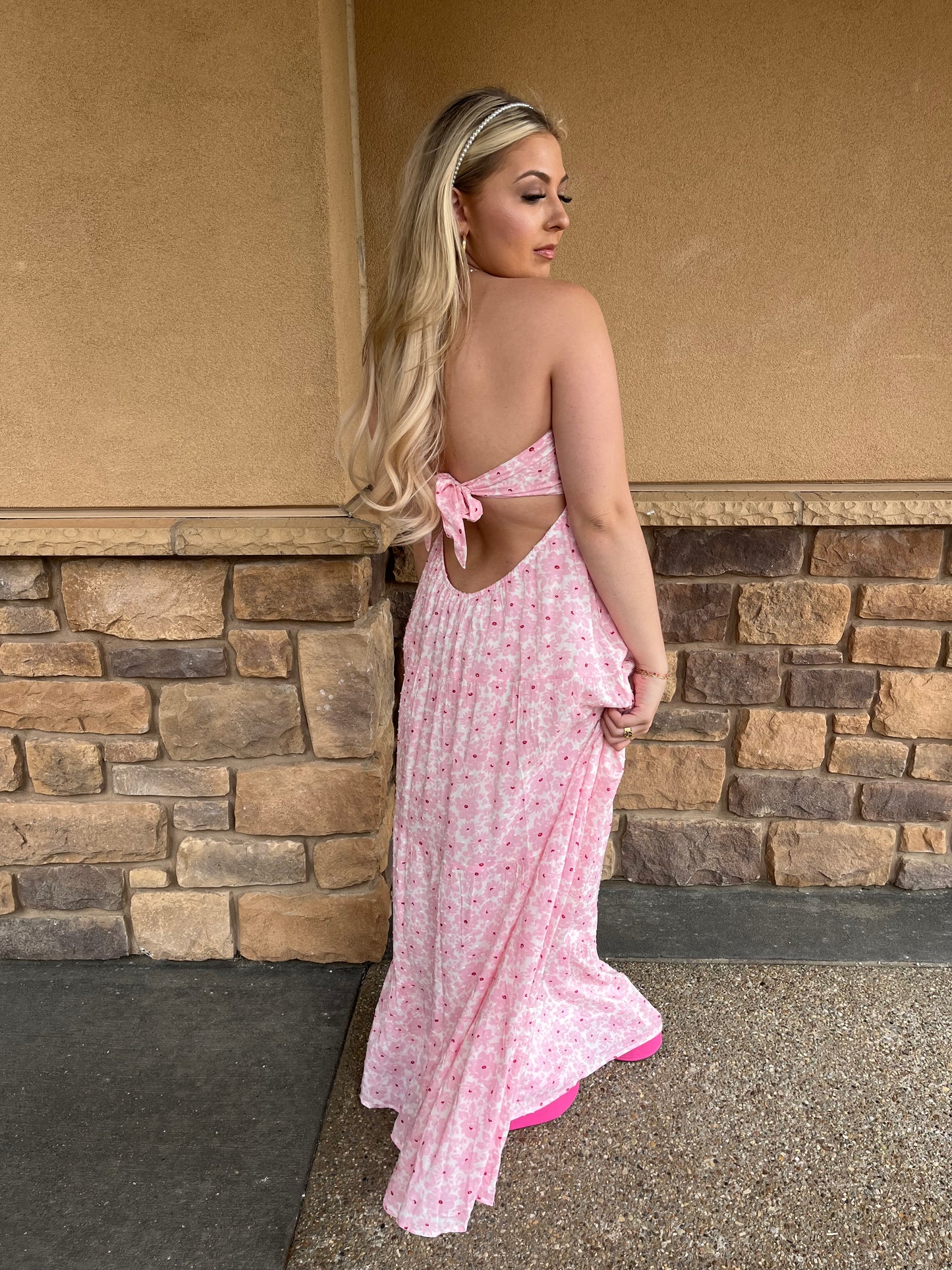 Pretty in Pink Embroidered Maxi