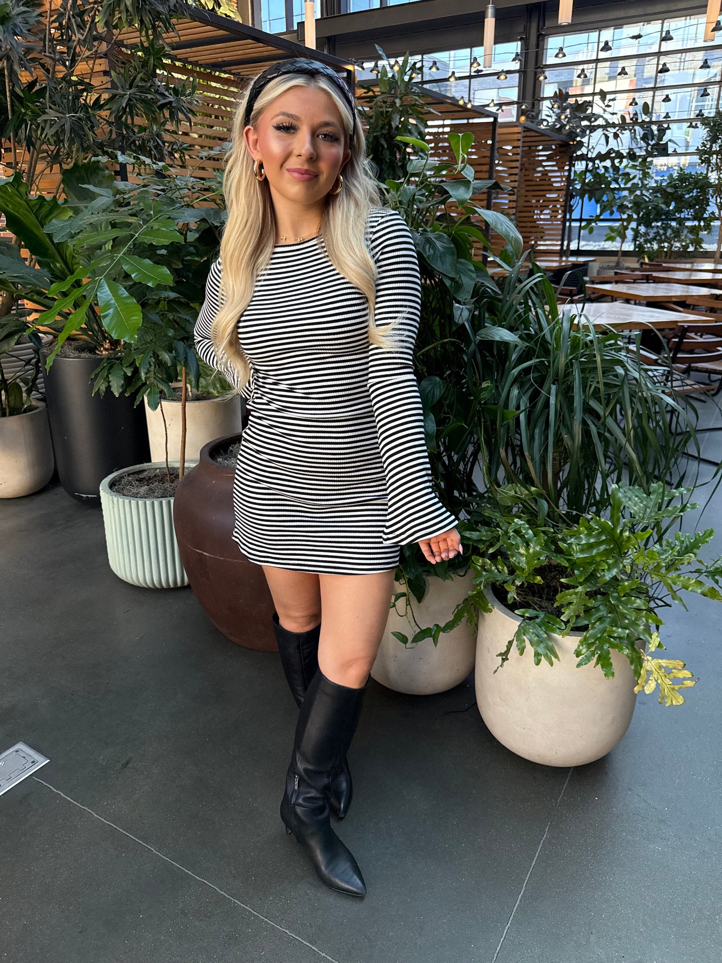 Never Ends Striped Mini Dress