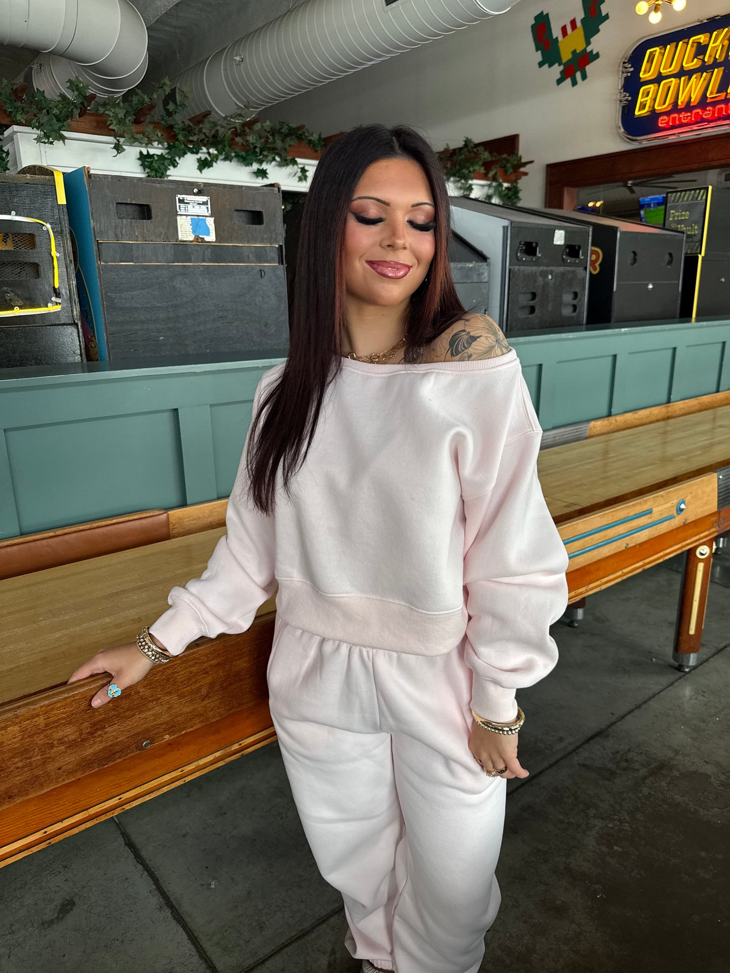 So Fetch One Shoulder Top in Pale Pink