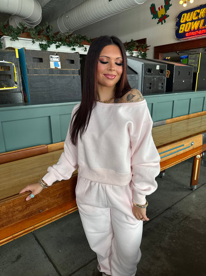 So Fetch One Shoulder Top in Pale Pink