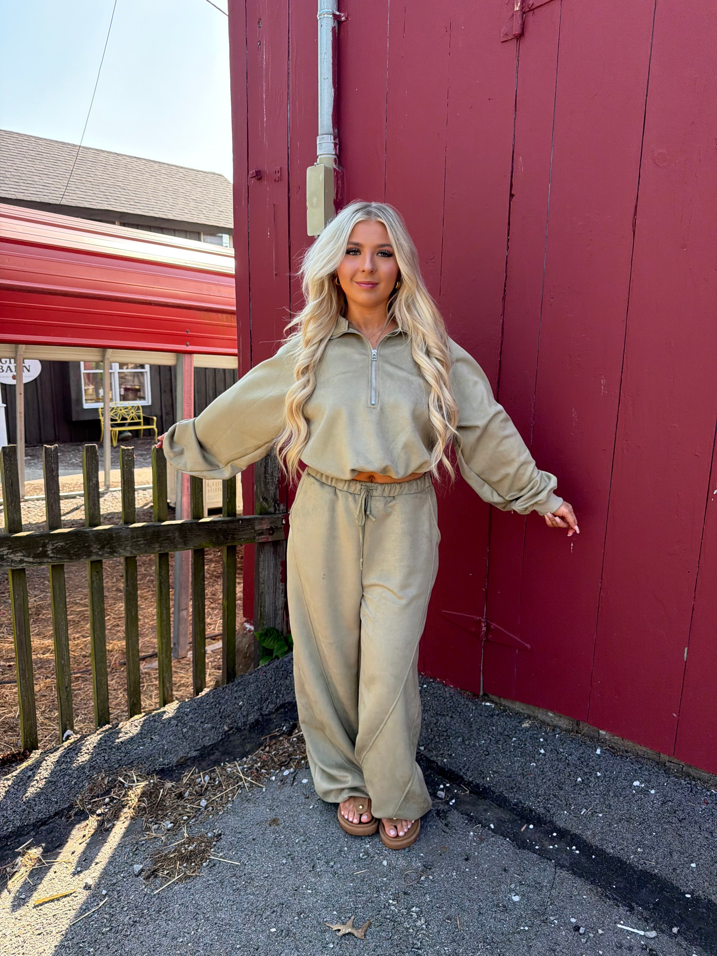 Sugar Suede Set (PANT) Olive