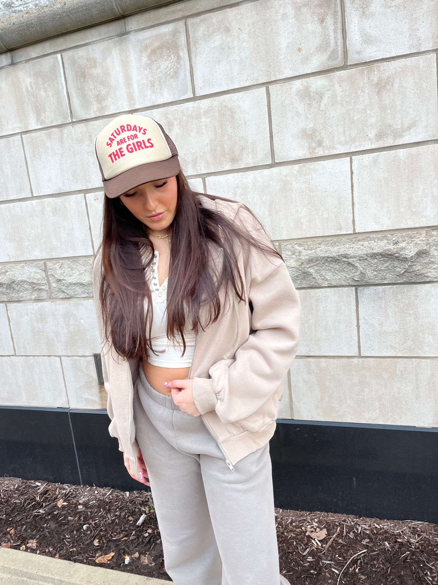 So Fetch Oversized Zip-Up in Taupe