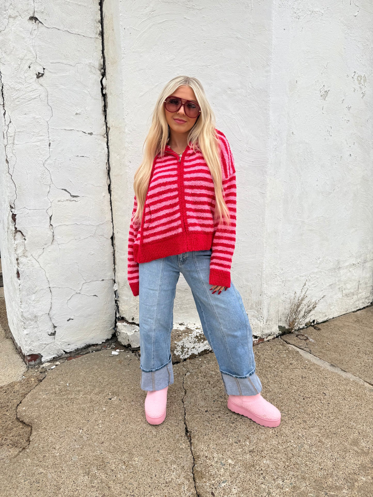 The COZIEST Zip-Up in Red