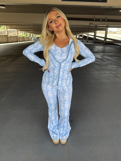 Happy Camp3r Blue Camo Zip-Up