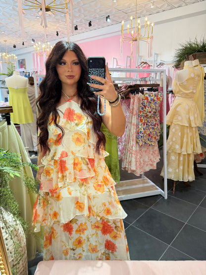 Orange You Glad Ruffled Up Maxi
