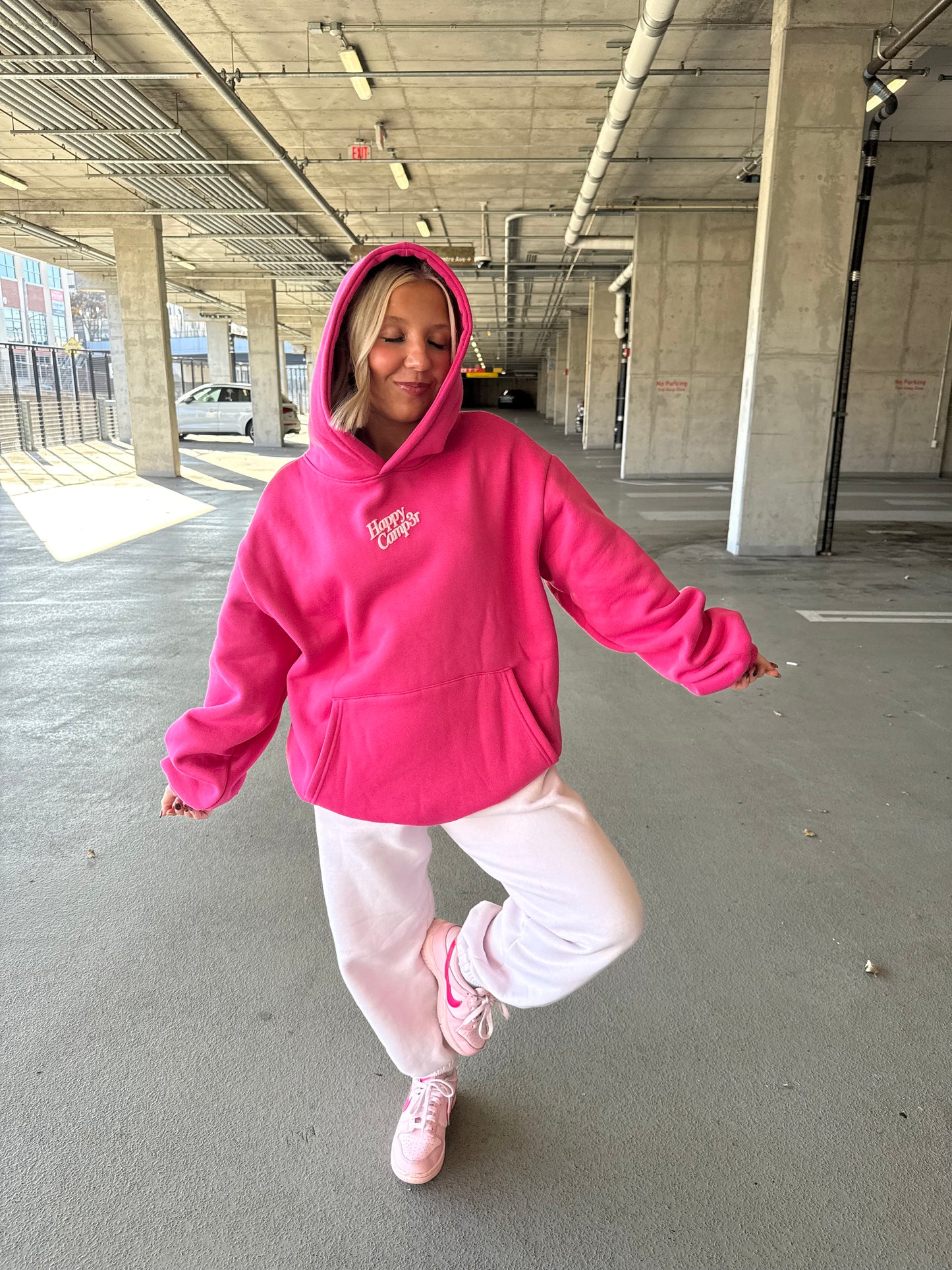 Happy Camp3r Puff Series Raspberry Hoodie