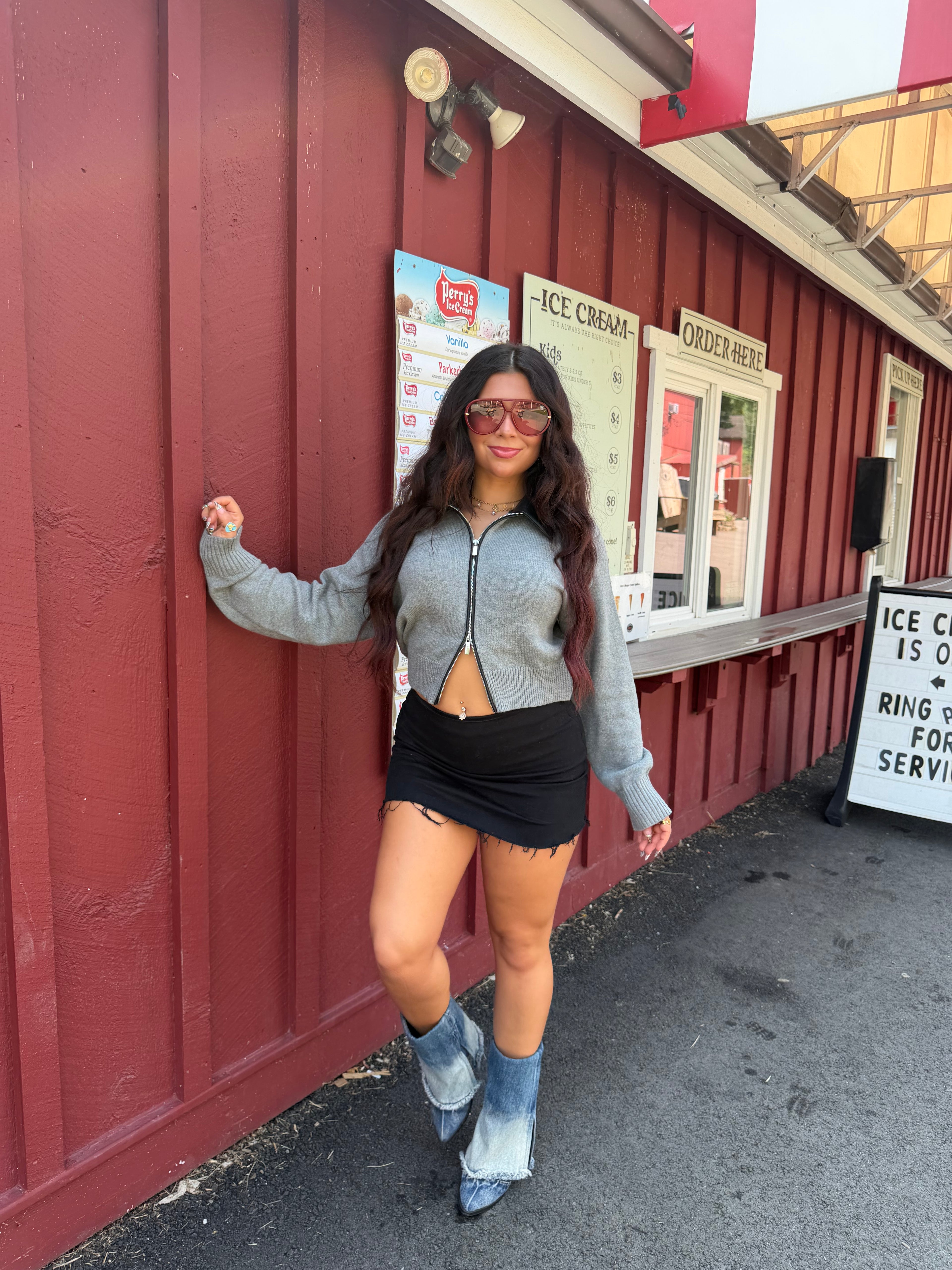 Leather Sweater Zippy