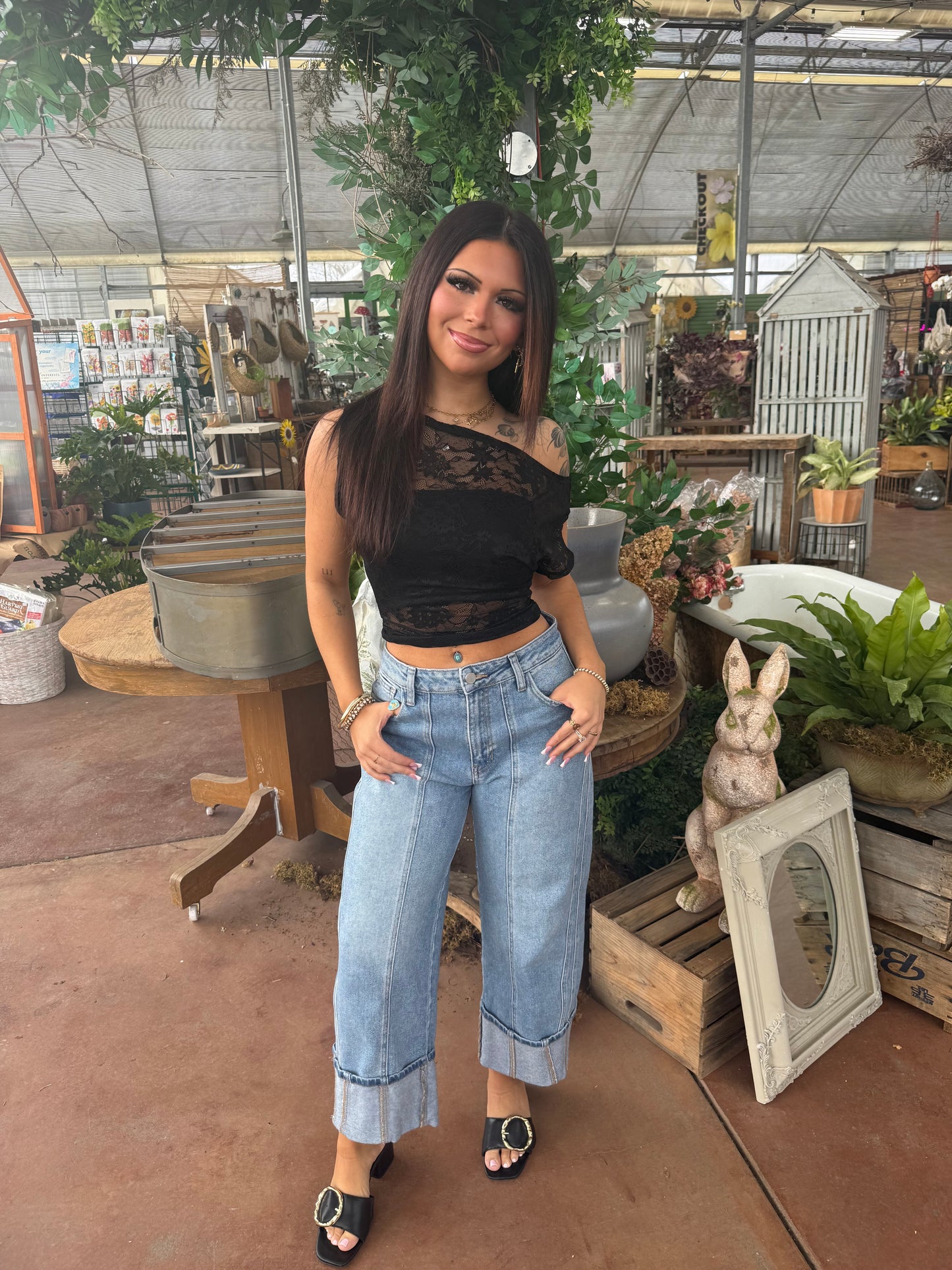 Colman Lace Top in Black