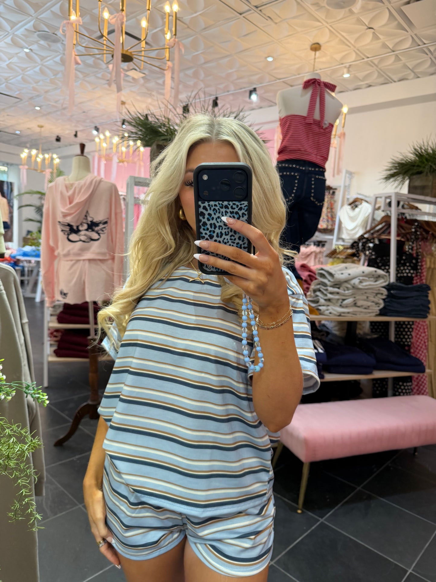 Bigger Issues Striped Set Blue (SHORTS)