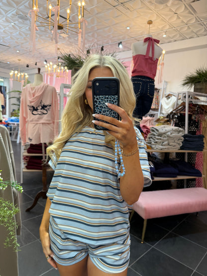 Bigger Issues Striped Set Blue (SHORTS)