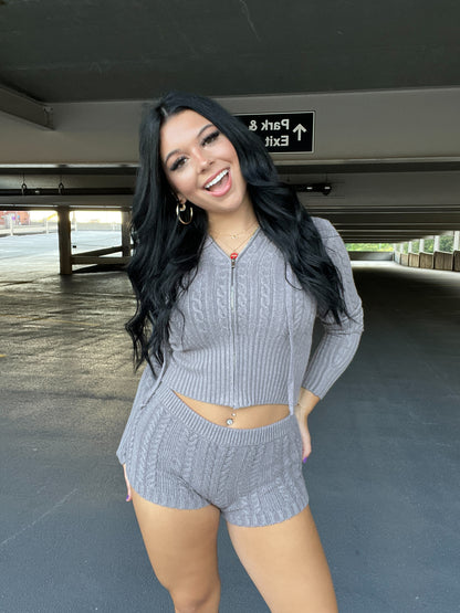 Sweater Shorts in Grey