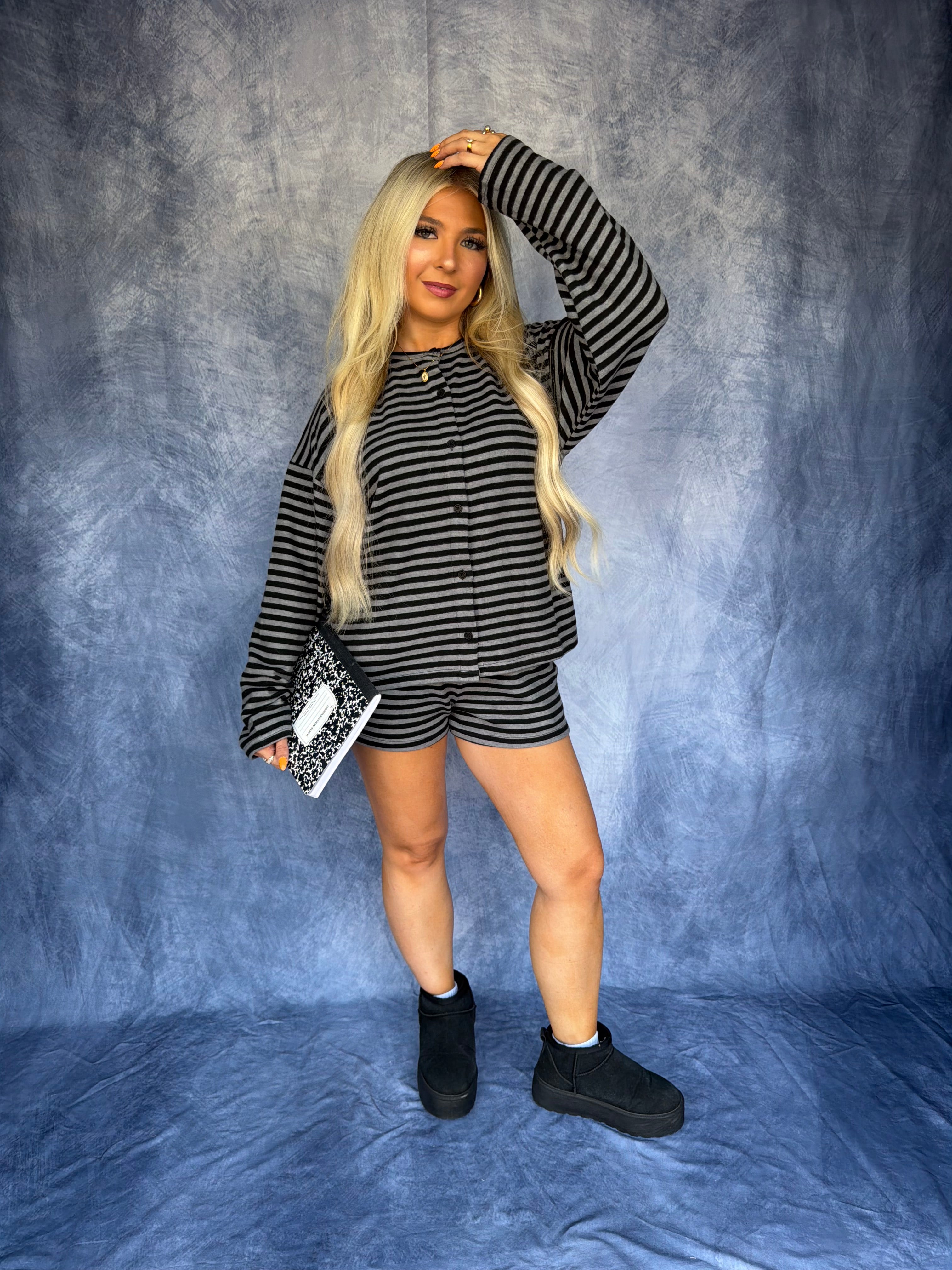 How Cozy! Soft Stripe Set (SHORTS ONLY)
