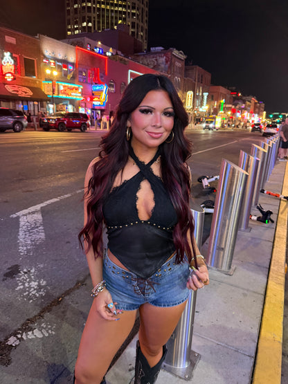 Western Stud Mini Shorts