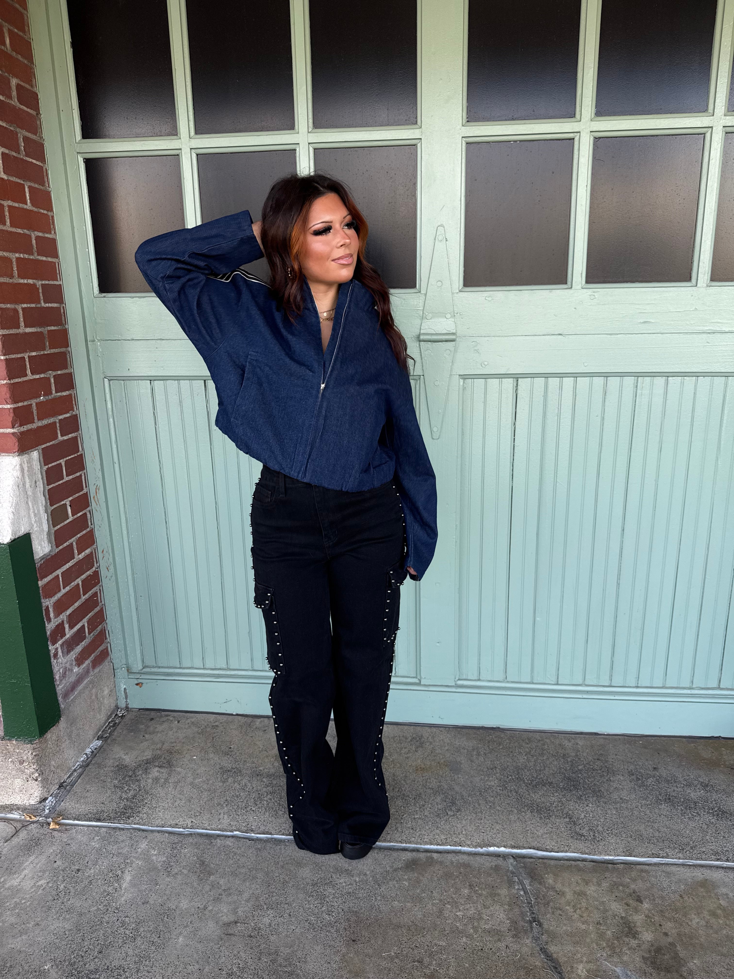 Cargo Onyx Studded Jean
