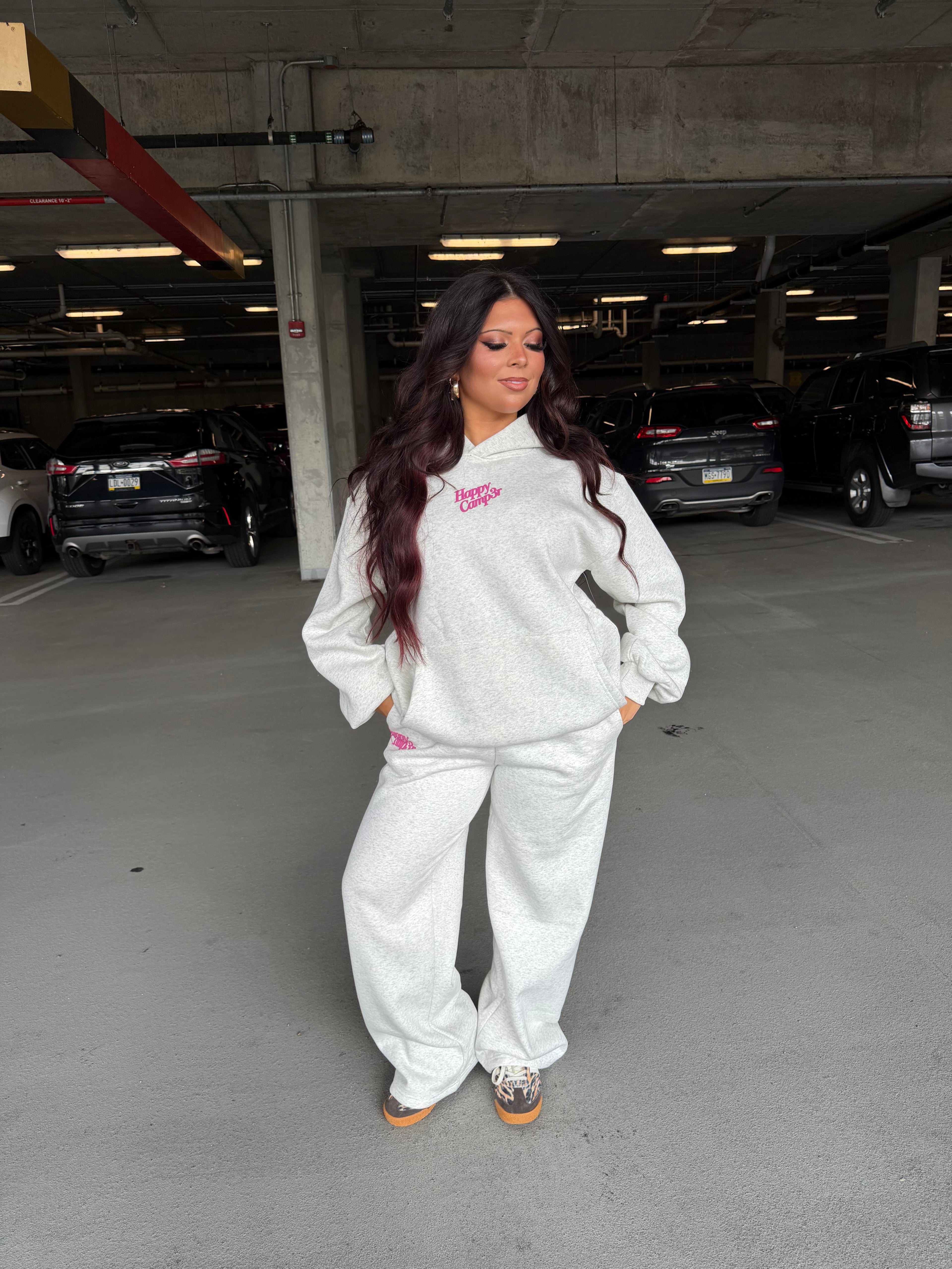 Happy Camp3r Puff Series Hoodie Heather/Pink
