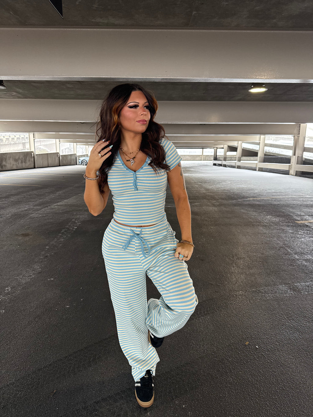 Cuffing Season Stripe Set CLOUD (PANT)