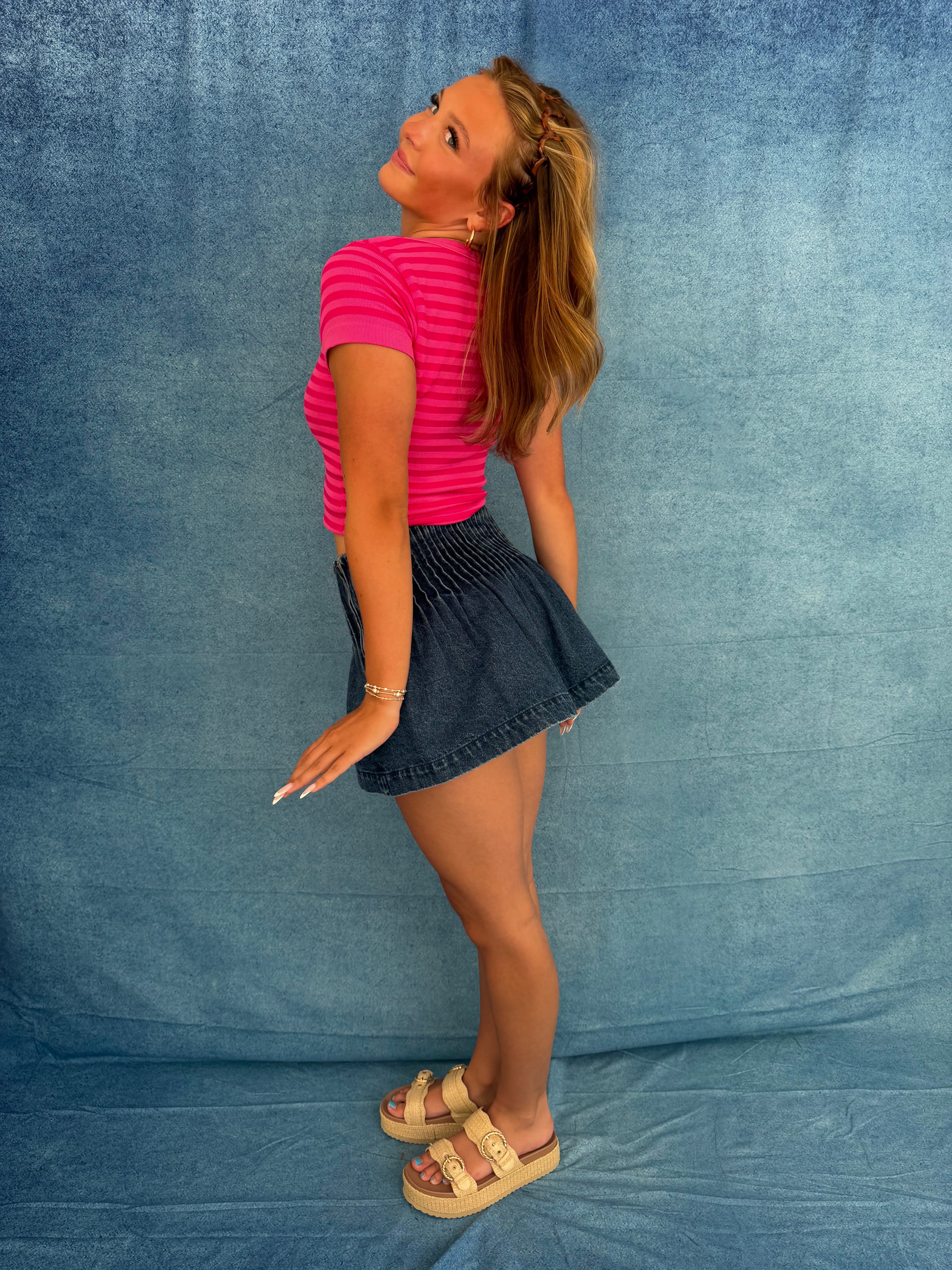 Sugar Scoop Tee in Fuchsia