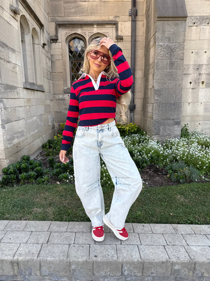 Tommy Rugby Tee in Red