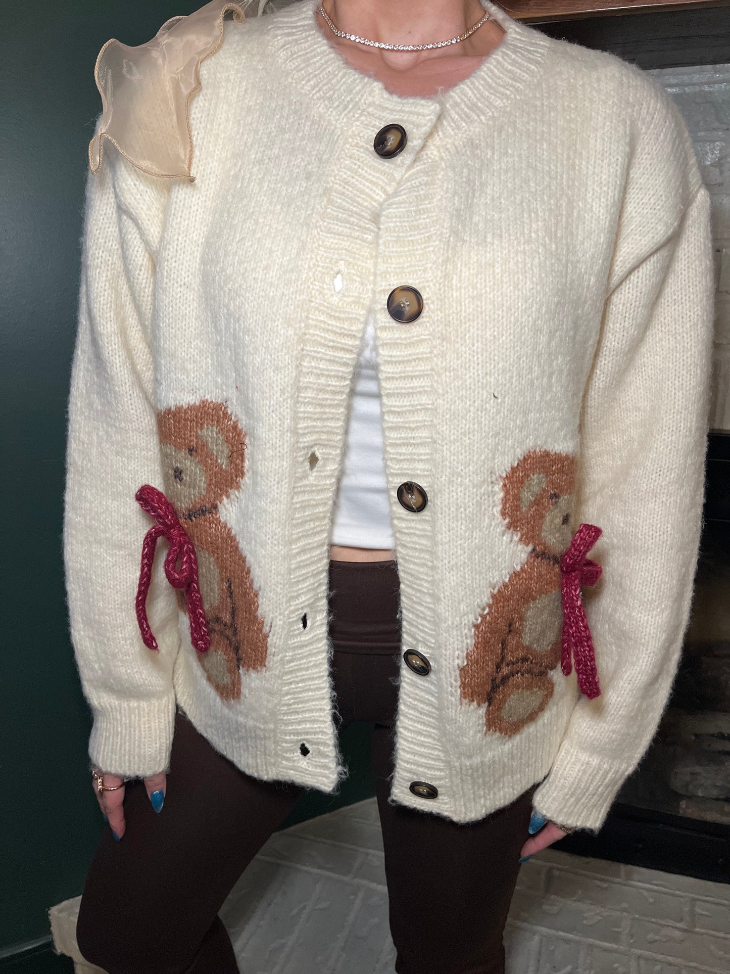 Warm Teddy Hug Cardi in Ivory