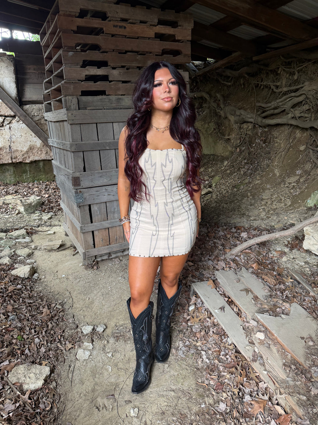 Long Live Cowgirls West Dress Cream