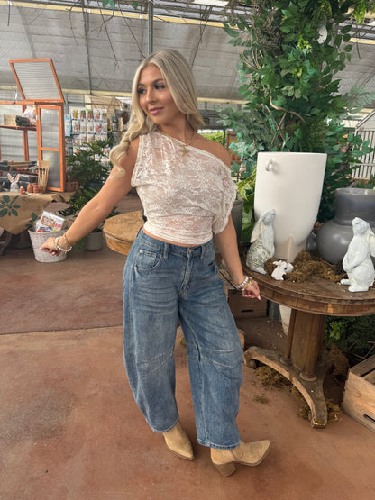 Colman Lace Top in Cream