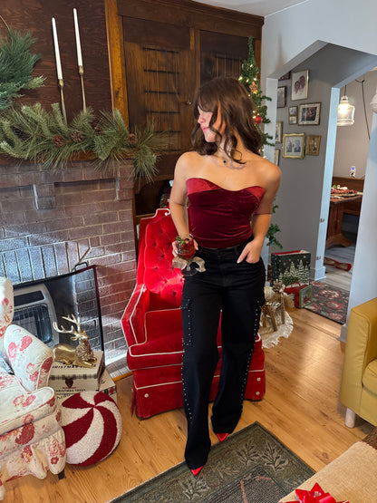 Burgundy Velvet Corset